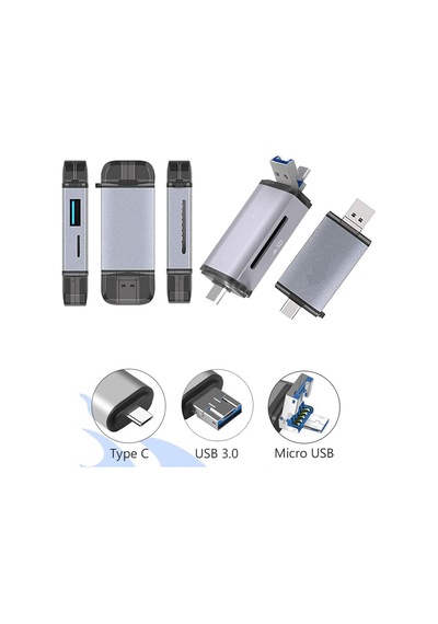 Type C Usb 3.0 Mikro Kart Okuyucu Otg Sd Card Reader Çevirici Adaptör