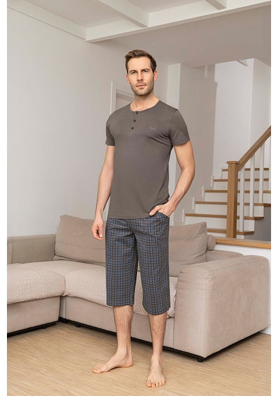 Aydoğan Erkek Civan Modal Bermuda Vizon Pijama Takım 0024 Vizon