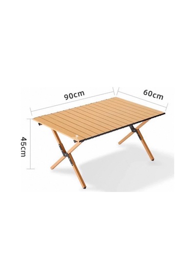 Katlanır Masa Kamp Katlanabilir Piknik Masası 90 60 45 Cm Kahverengi
