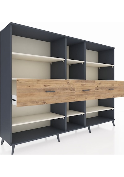 Hyperion Dolap 9 Raflı 3 Çekmeceli 220x44x163 Antrasit-aytaşı/ça Antrasit-aytaşı/çam Hyperion Dolap 9 Raflı 3 Çekmeceli 220x44x163 Antrasit-aytaşı/ça Antrasit-aytaşı/çam