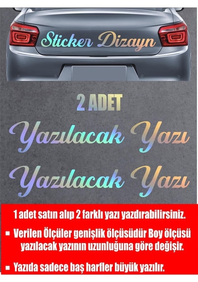 Sticker Usta Kişiye Özel Yazı - 2 Adet Isim Soyisim - Araba - Oto - Araç -motosiklet - 00097 Si