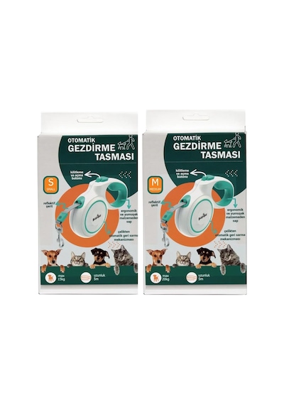 Ayrex Budibu Makaralı Otomatik 5 Metre Geri Çekilebilen Kedi Köpek Gezdirme Tasması S/m Max 25 Kg M Genel