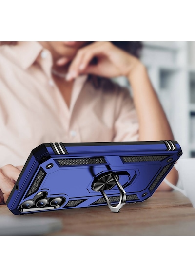 Galaxy Uyumlu A15 Kılıf Kamera Koruyucu Manyetik Standlı Tank Koruma Pazarplus Kırmızı