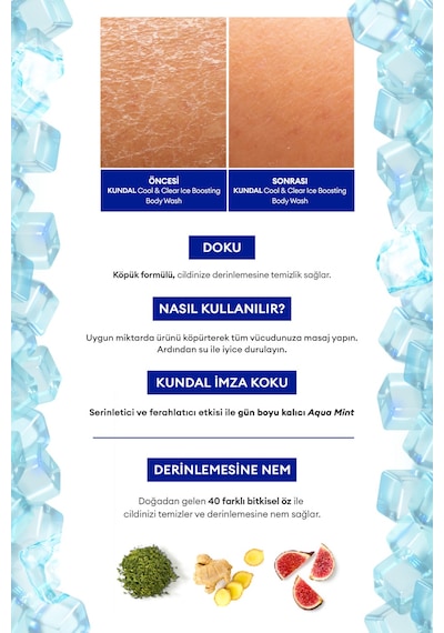 Kundal Arındırıcı Ferahlatıcı Vücut Şampuanı Cool Refreshing Body Wash Aqua Mint 500 ML