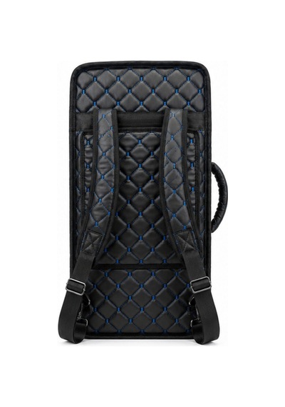 Profesyonel Gigbag Korumalı 3'lü Kemençe Kılıfı Siyah Mavi Kapitoneli Deri Su Geçirmez