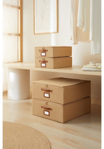 Ocean Home Textile 4'lü Jüt Destekli Hurç Set 2 Adet 31 x 38 x 12 + 45 x 55 x 18 cm