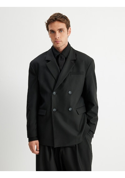 Koton Blazer Ceket Kruvaze Yaka Düğmeli Kapaklı Cep Detaylı Viskon Karışımlı Siyah 5wam50028hw Siyah Koton Blazer Ceket Kruvaze Yaka Düğmeli Kapaklı Cep Detaylı Viskon Karışımlı Siyah 5wam50028hw Siyah