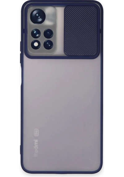 Newface Xiaomi Redmi Note 11t Kılıf Palm Buzlu Kamera Sürgülü Silikon Semeglbl - 60 - Lacivert