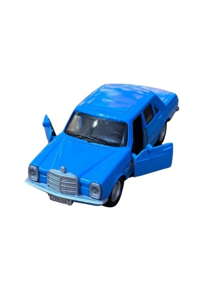 Eski Benz Metal Araba 12cm Sesli Işıklı Mavi Çok Renkli
