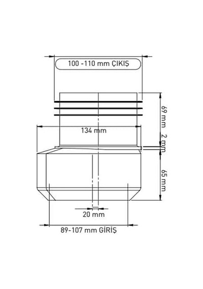 Geylani Klozet Eksantrik Kada Esnek 100 Lük 20 Mm