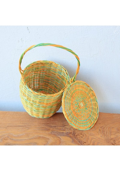 Yeşil Kapaklı Rattan 20x16 Sepet Mix