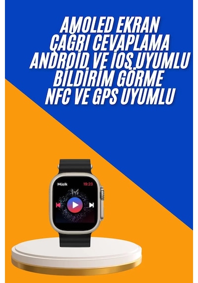 Akıllı Saat Çok Fonksiyonlu Unısex Sosyal Medya Girişli Bluetooth Bağlantılı Yeni Nesil
