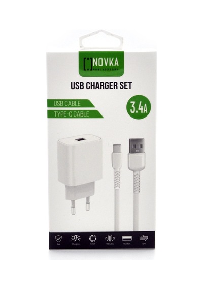 Novka NVK11 Type-C Usb Girişli 3.4 A Şarj Cihazı