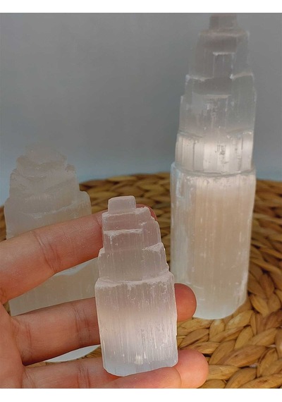 Selenit Taşı Üçlü Kule Set 6-10-15cm