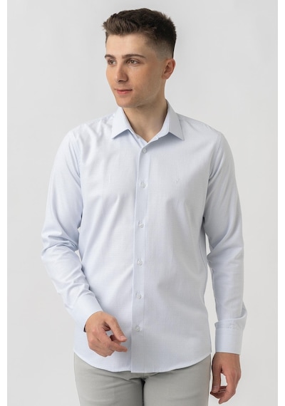 White Stone Aigle G17460 Regular Fit Armürlü Pamuklu Gömlek Mavi-mavi Mavi
