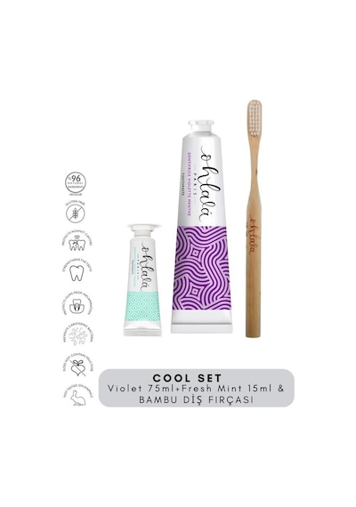 Ohlala Violet Mint 75ml + Fresh Mint 15 Ml + Bambu Diş Fırçası Cool Set