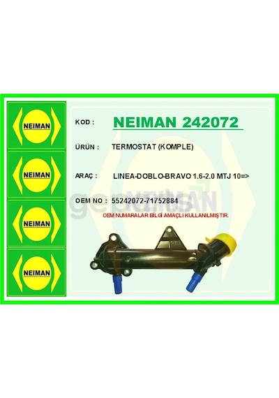 Termostat 88 C Fiat Linea 2009 Doblo 2010-2016 Bravo 2 2007-2014 Freemont 2011-2015 Ducato 2011 Alfa Romeo Gıulı Etta 2010-2020 1.6d Mjet 2.0d Mjet