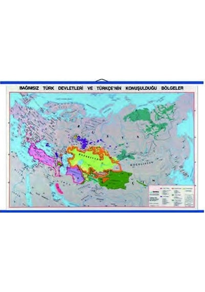 Türk Dünyası Haritası Kaplamalı
