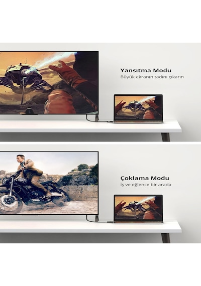 Ugreen 8K 60Hz Displayport to Displayport 1.4 Örgülü Kablo 1 M