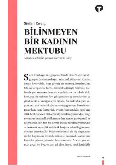Bilinmeyen Bir Kadının Mektubu - Stefan Zweig N11.4525