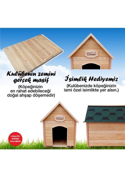Oscar Ahşap Köpek Kulubesi Çomar L Orta Boy