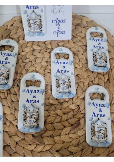 Atlı Karınca Temalı Erkek Bebek Açacak Hediyelik Magnet 20 Li Paket