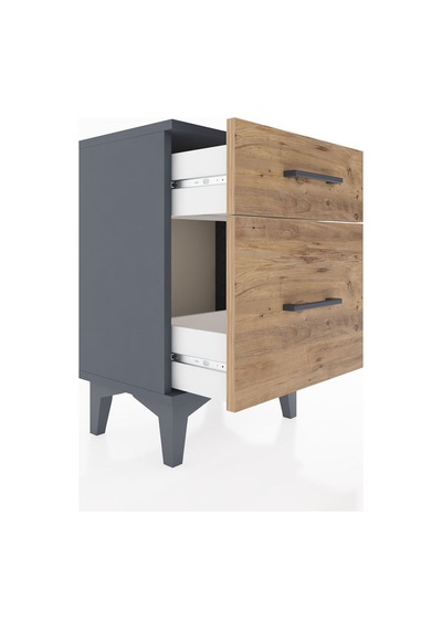 Arges Komodin 2 Çekmeceli 44x30x64 Antrasit-çam Antrasit