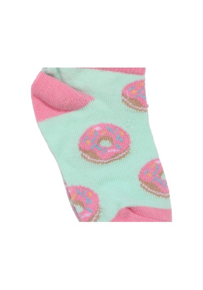 Bebegen Kız Bebek Pembe Turkuvaz Donut Desenli Kısa Çorap 3-4 Yaş Çok Renkli
