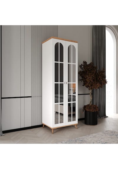 Bohem 2 Kapaklı Aynalı Komple Mdf Gardırop - Elbise Dolabı