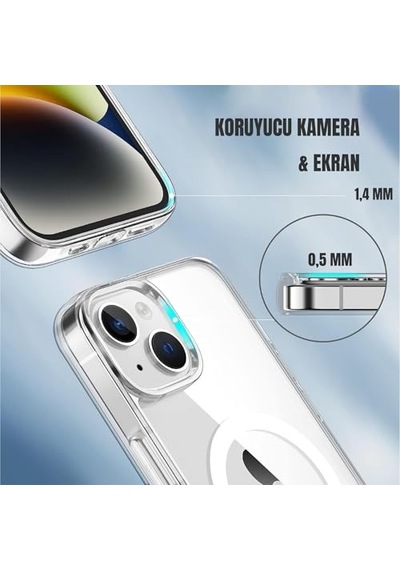 Manyetik Koruyucu Telefon Kılıfı Ip 14 6.1-şeffaf Diğer