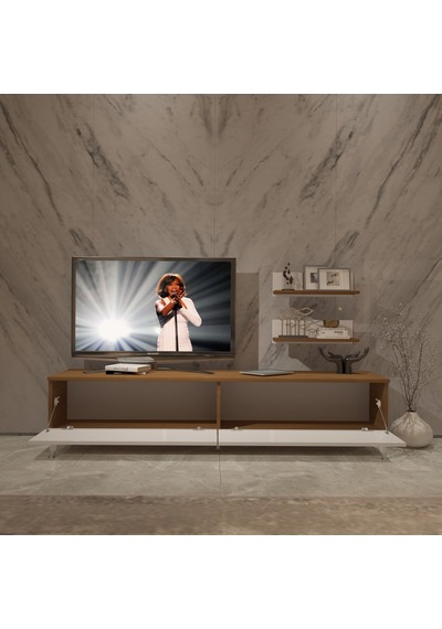 Decoraktiv Eko 4 Slm Std Silver Tv Ünitesi Tv Sehpası Ceviz - Beyaz