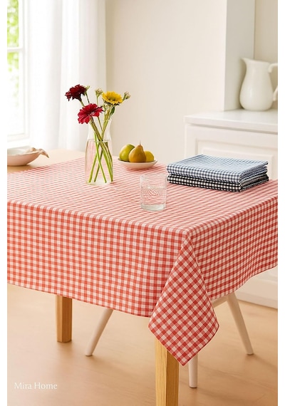 Mira Home 3'lü Zefira Renkli 170x170 Cm%100 Pamuklu Piknik Mutfak Masa Örtüsü & Yer Sofra Bezi Çok Renkli
