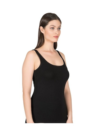 Özkan Underwear Kadın Likralı Tül Biyeli Pamuklu Modal Atlet Siyah K25493-siyah