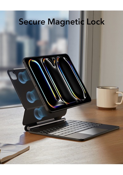 Apple Uyumlu iPad Pro 11" 2024, M4 Rebound Manyetik 360 Klavyeli Kılıf Klavyeli Kılıf