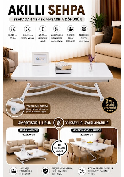Juppo Üst Tabla Mdf Beyaz Oval Köşe Alt Beyaz İçe K