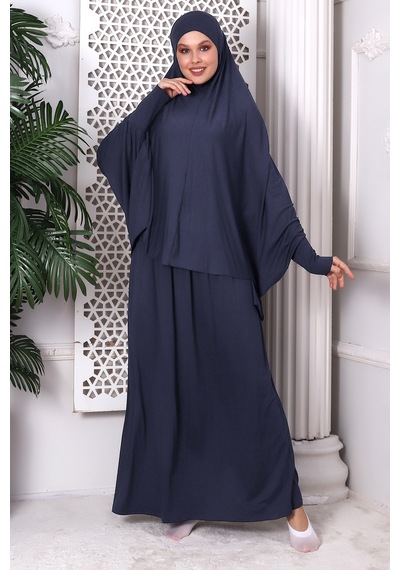 2 Parça Pratik Namaz Elbisesi 8016 Füme 001