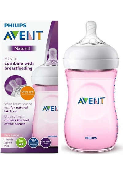 Philips Avent Natural PP Biberon 260 ML Tekli Pembe Scf03417