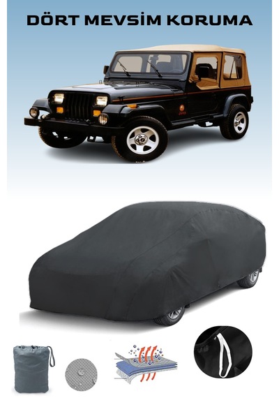 Siyah Jeep Wrangler 1 Araba Brandası, Oto Örtüsü, Araba Çadırı Siyah