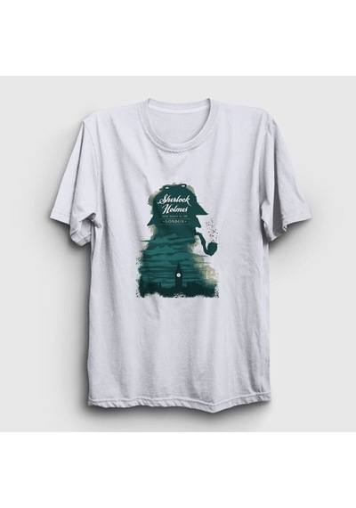 Noıssey Unisex Beyaz London Sherlock Holmes T-shirt 212401tt