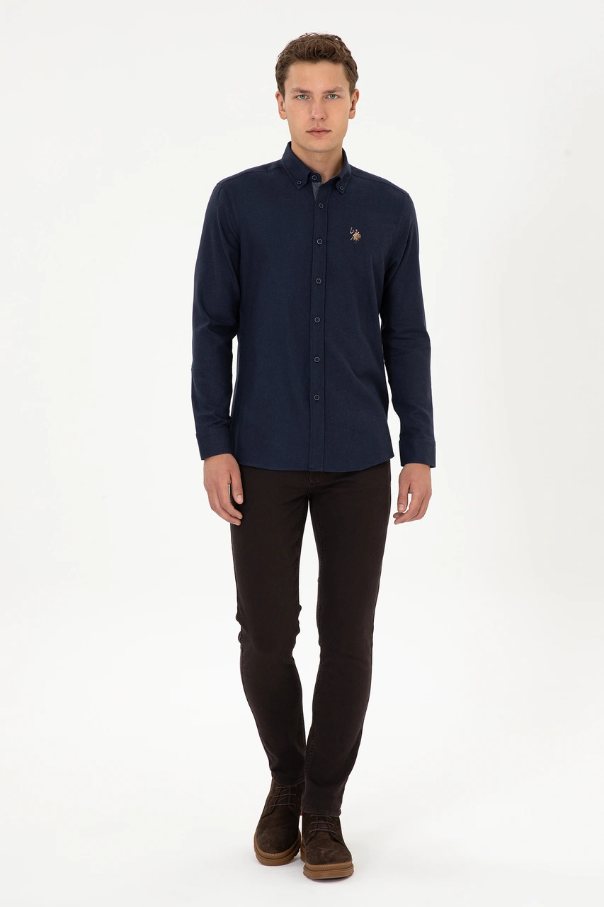 U.s. Polo Assn. Erkek Lacivert Gömlek Desenli 50308459-vr033 Lacivert