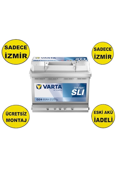 Varta D24 12v 60 Ah Blue Dynamic Akü-Yerinde Montaj