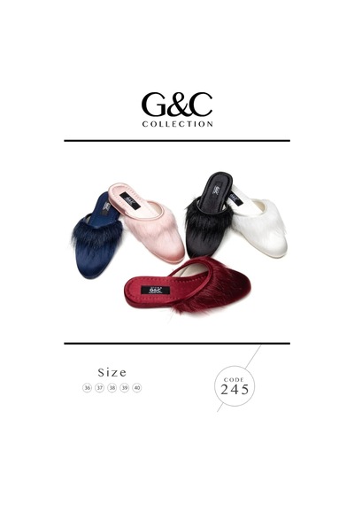 Gc Terlik 245 Kadın Önü Tüylü Ev Terliği-siyah Siyah