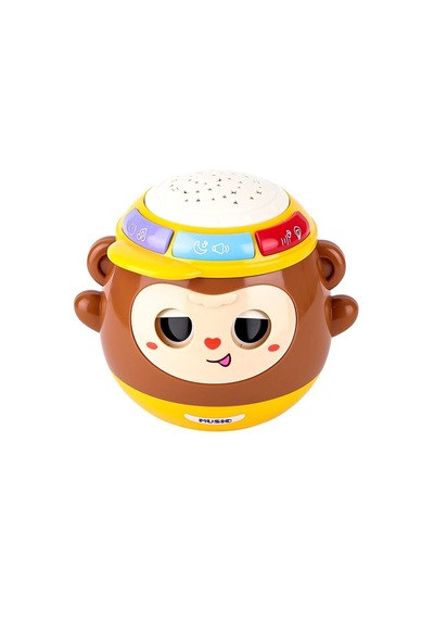 Musical Monkey 5 İ 1 Arada Işıklı Müzikli Hareketli Gözlü Bebek Oyuncağı 0+ Ay