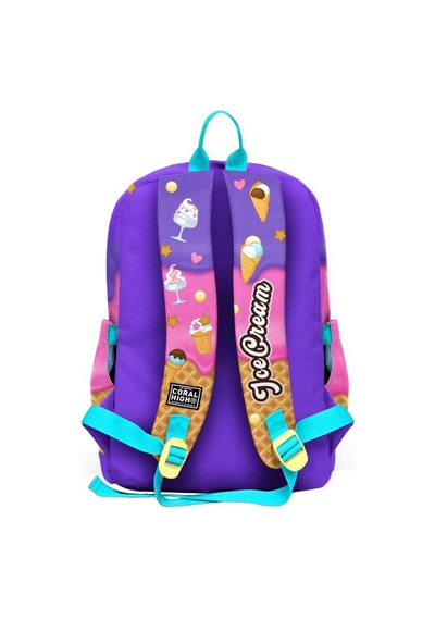Coral High Goshopya Lila Turkuaz Dondurma Ve Anime Desenli 3 Lü Okul Çanta Seti Goset0123773 Çok Renkli