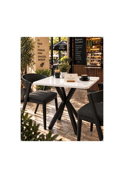 Mutfak Cafe Balkon Bahçe Restoran Yemek Masası 70x70 Siyah Beyaz Kare Siyah - Beyaz Siyah - Beyaz Mutfak Cafe Balkon Bahçe Restoran Yemek Masası 70x70 Siyah Beyaz Kare Siyah - Beyaz Siyah - Beyaz