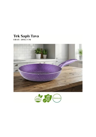 20 Cm Granit Tek Saplı Tava - Violet Violet