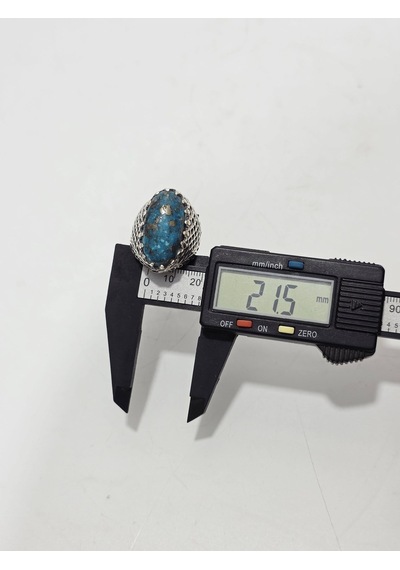 Firuze Turkuaz Taşlı 925 Ayar Gümüş Yüzük 16,4 Gram