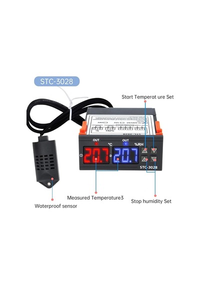 Stc-3028 220v Lcd Ekranlı Problu Termostat Dijital Sıcaklık Kontrol Cihazı