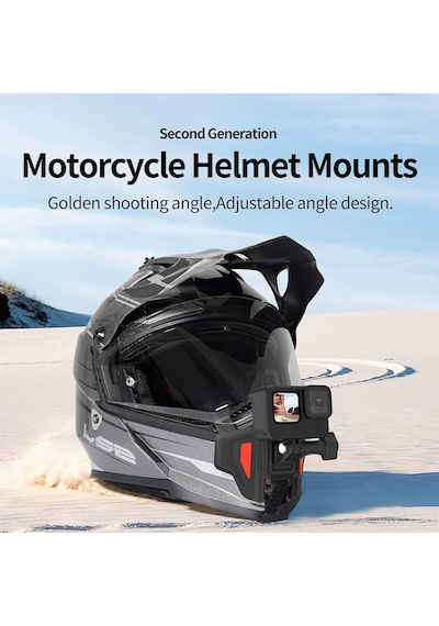 Motosiklet Kaskı Gopro Hero 11, 10, 9, 8, 7, 6, Insta360 X3, One X2, One X, One X, Djı Osmo Aksiyon, Kaymaz Silikon, Kurulumu Kolay, Aksiyon Kamera Aksesuarları 2. Nesil İçin Çene Montajı