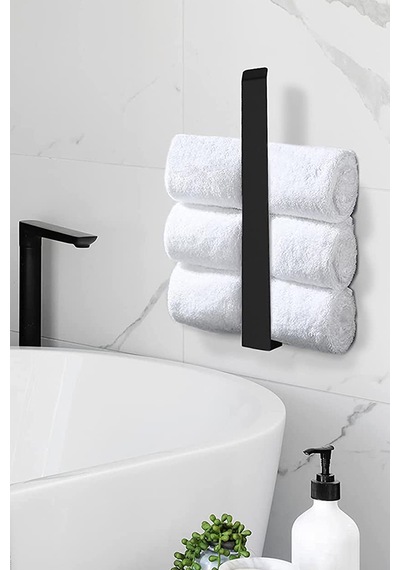 Dekoratif Siyah Mutfak Banyo Akısı Kendinden Yapışkanlı Lüx Askılık Sağlam Uzun Mat Siyah Askı Diğer